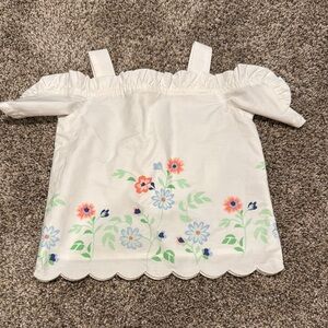Janie and Jack White and Pink Floral Blouse